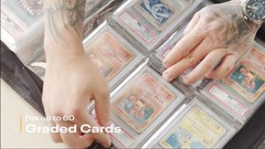 Graded Card Binder for PSA & CGC – Holds 60 Slabs, 6 Pocket Design, Ringless Sto