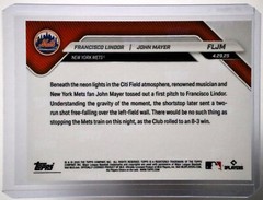 2025 Topps NOW Francisco Lindor John Mayer Mets Card FLJM MLB Official Print