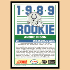 Andre Rison Rookie #272 1989 Score Indianapolis Colts Football Card NFL NM