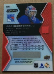 2024-25 Upper Deck Synergy Bounty Red #56 Igor Shesterkin New York Rangers