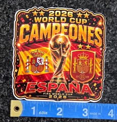 2026 FIFA World Cup Champions Campeones Spain Espana Decal / Sticker Water Resi