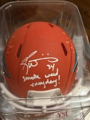 Ricky Williams Dolphins Amp Mini Helmet Signed JSA COA Smoke Weed Everyday!