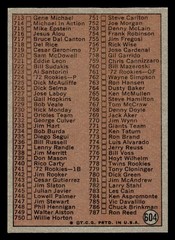 1972 Topps Baseball #604 6th Series Checklist (657-787) EX *e3