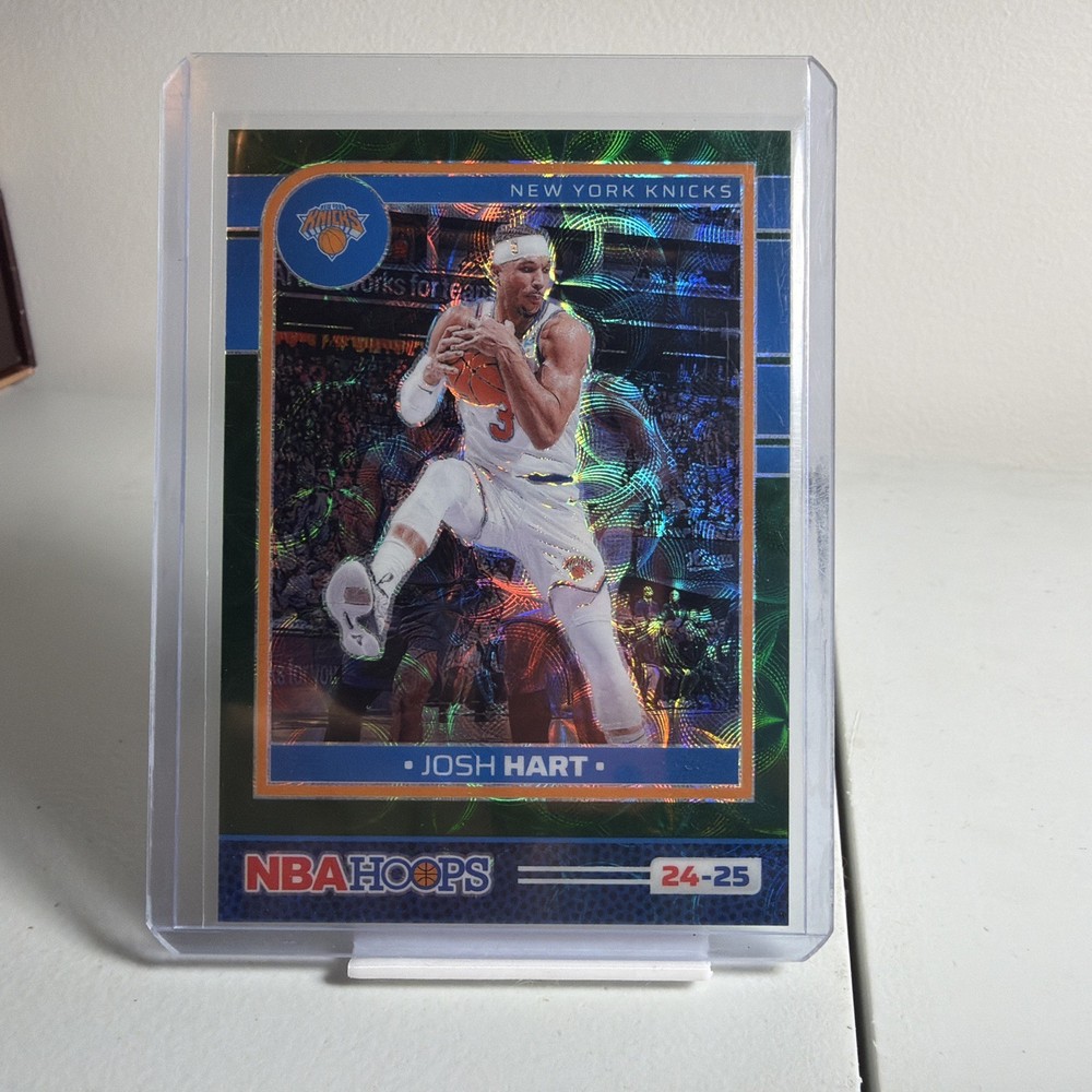 2024-25 NBA Hoops #207 Josh Hart Green Scope Premium #&rsquo;d16/25 New York Knicks