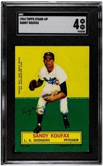 1964 Topps Stand Up Sandy Koufax Los Angeles Dodgers SGC 4 VG EX – NO CREASE
