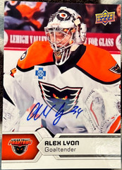 2017-18 Upper Deck AHL Auto Alex Lyon #98 Auto Rookie Card RC Short Print SP