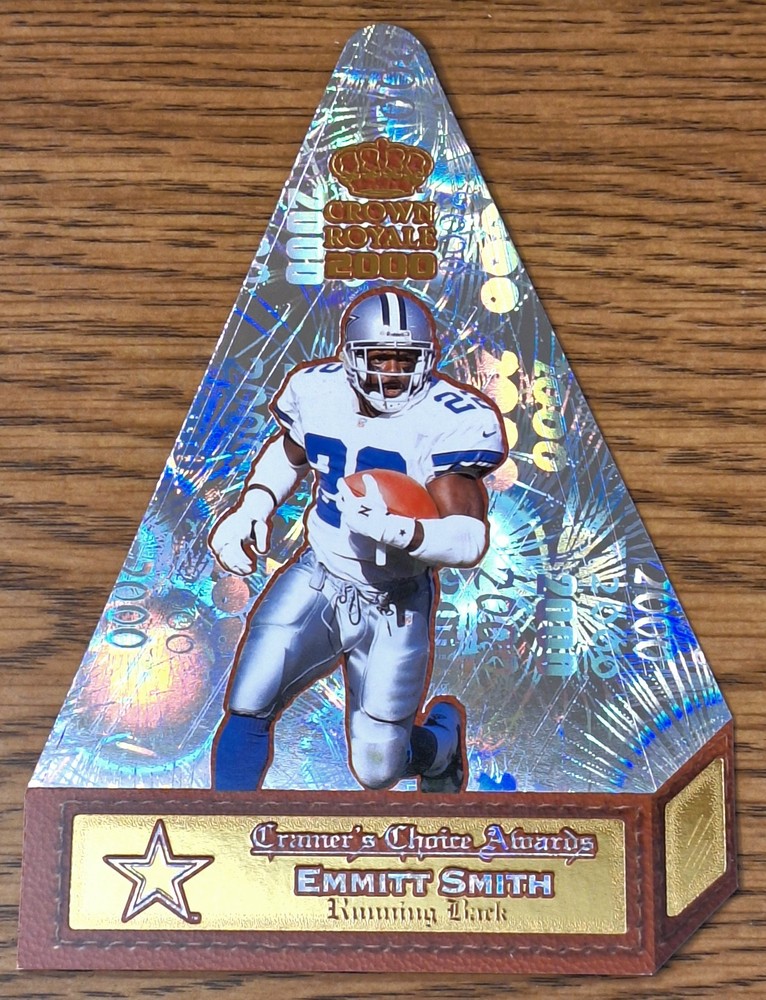 Emmitt Smith Cowboys 2000 Crown Royale Cramer&rsquo;s Choice Holofoil Die-Cut Jumbo #2