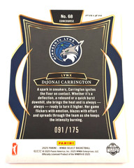 DiJonai Carrington 2025 Select WNBA Concourse Pink Camo Prizm Card /175