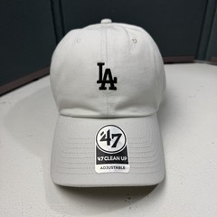 Rare LA Dodgers 47 Clean Up Hat Cap White Embroidered Script Logo Men Women New