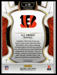 2025 Panini Select #99 A.J. Green Black and Green Prizm Shock