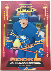 2021-22 UD Stature Photo Variation Red Rookie J.J. Peterka /33 Sabres Bruins RC
