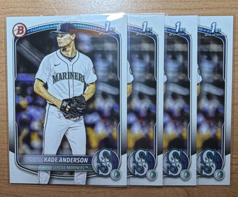 Kade Anderson 1st Bowman 2025 Seattle Mariners Prospect #BD-3 Lot (4)