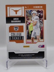 2025 Panini Nil University of Texas – College Contenders Arch Manning #1 (RC)