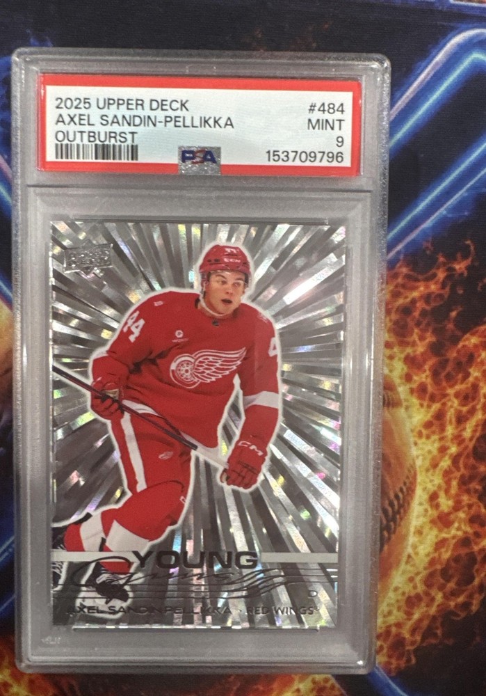 2025 Upper Deck Series 2 Axel Sandin-Pellikka Young Guns Outburst Silver PSA 9
