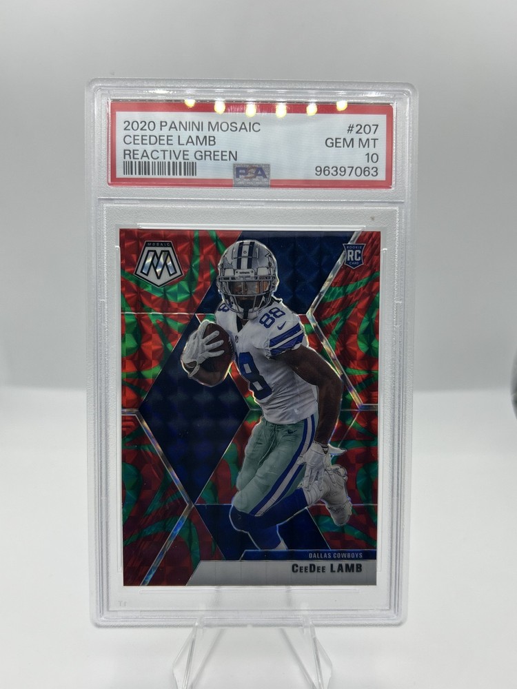 2020 Panini Mosaic #207 Ceedee Lamb Reactive Green PSA 10