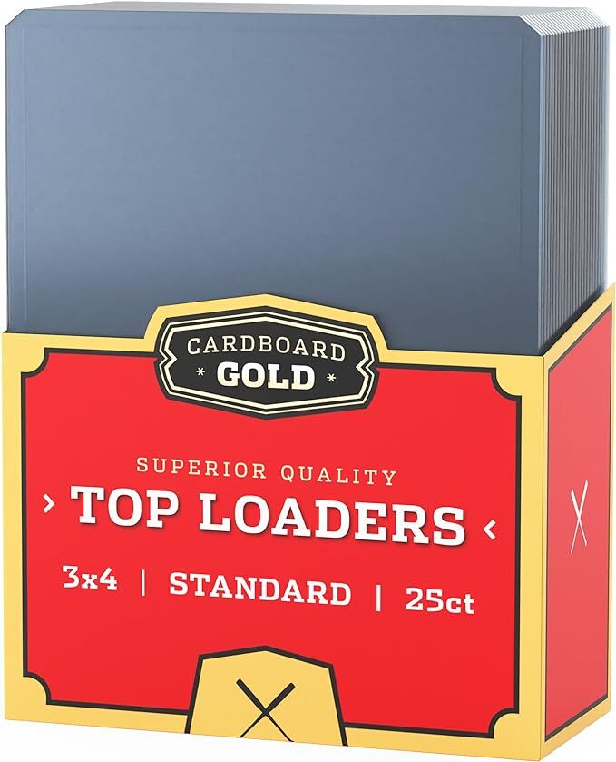 Cardboard Gold 3&Prime;X4&Prime; Standard Card Top Loaders for Trading Cards (25 per box)