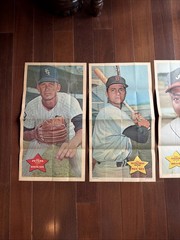 1968 Topps Baseball Posters Lot of 18 w/ Mantle Mays Clemente Aaron NICE!