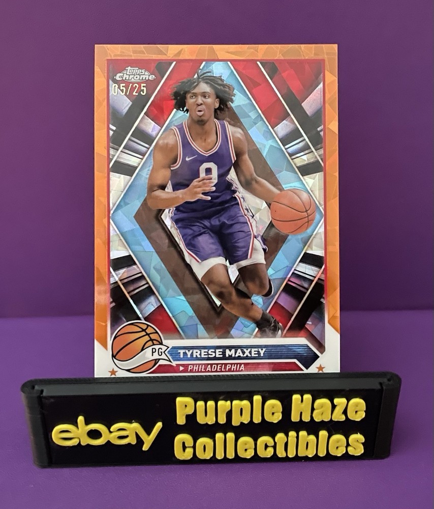 2023-24 Topps Chrome Sapphire Edition Tyrese Maxey #33 Orange /25 76ers SP