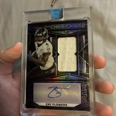 ZAY FLOWERS 2023 OBSIDIAN ROOKIE PATCH RPA PURPLE /75 #239 RAVENS Q2005
