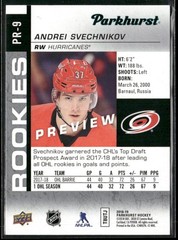 2018-19 Upper Deck Andrei Svechnikov Parkhurst Rookies Previews #PR-9 Hurricanes