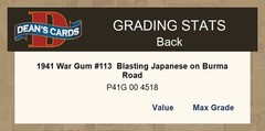 1941 War Gum #113 Blasting Japanese on Burma Road 3 – VG