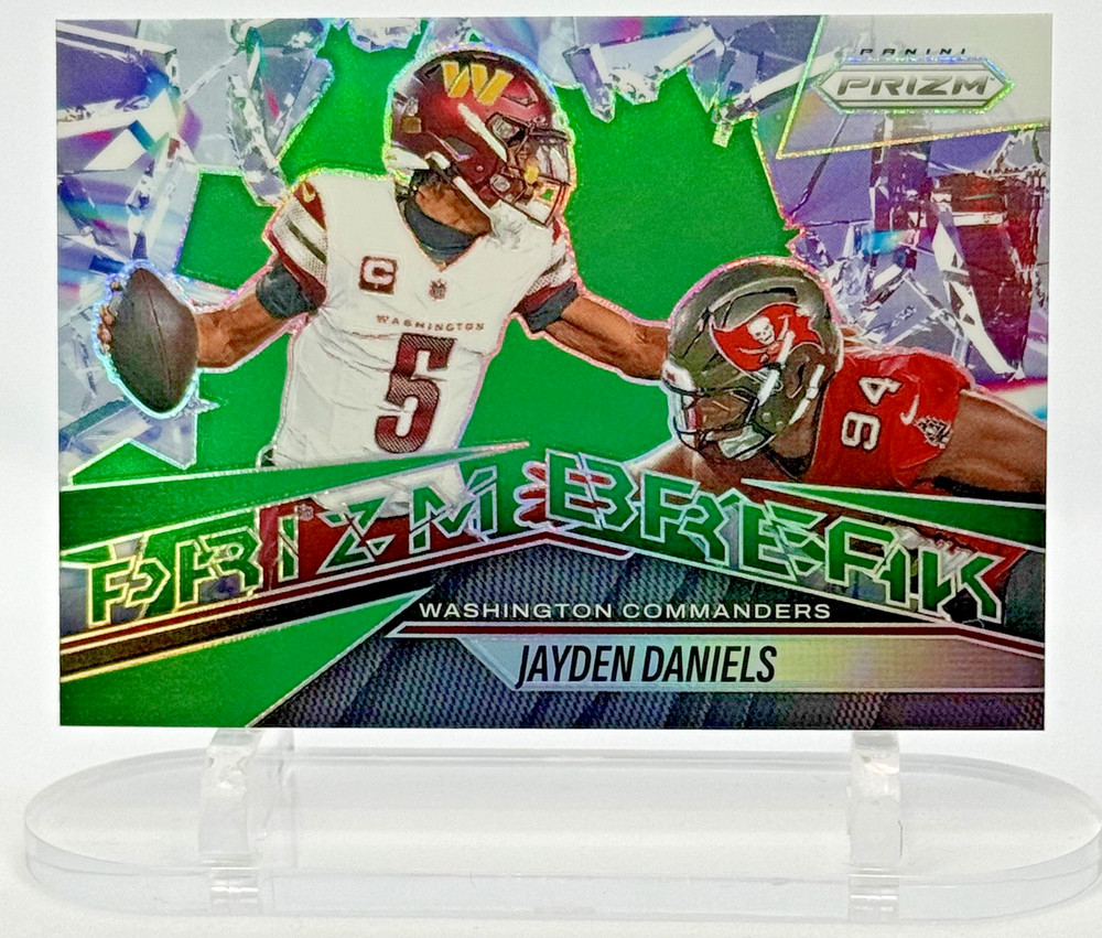 2025 Panini Prizm – Prizm Break Jayden Daniels #2 Green Prizm – Commanders