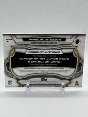 2015 Topps Finest – Autographed Jumbo Relic Refractor Jamison Crowder…