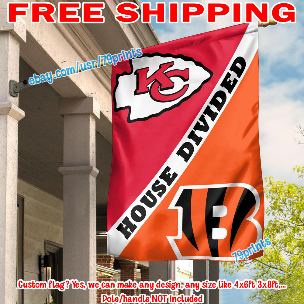 Kansas City Chiefs vs Cincinnati Bengals House Divided Flag 28X40&Prime; Banner 2026