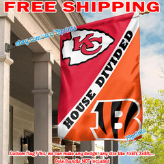 Kansas City Chiefs vs Cincinnati Bengals House Divided Flag 28X40&Prime; Banner 2026