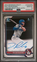 DALTON RUSHING PSA 10 2022 Bowman Draft Chrome Draft 1st RC Auto #CDADRG