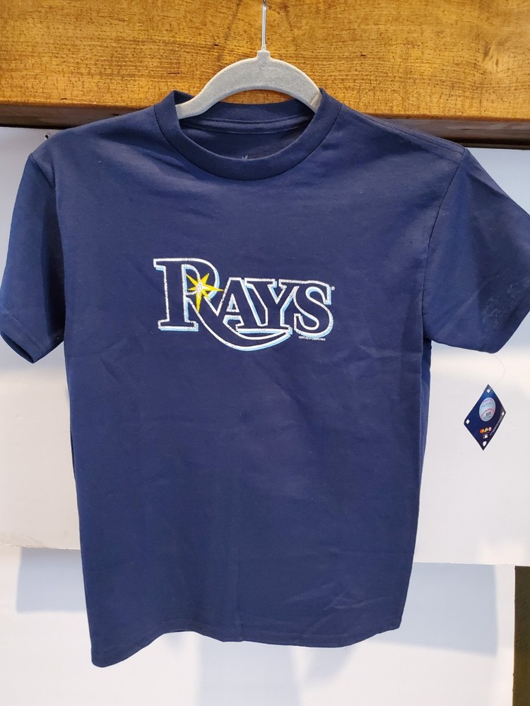 MLB Tampa Bay Rays Youth Med T Shirt Soft as a Grape Blue