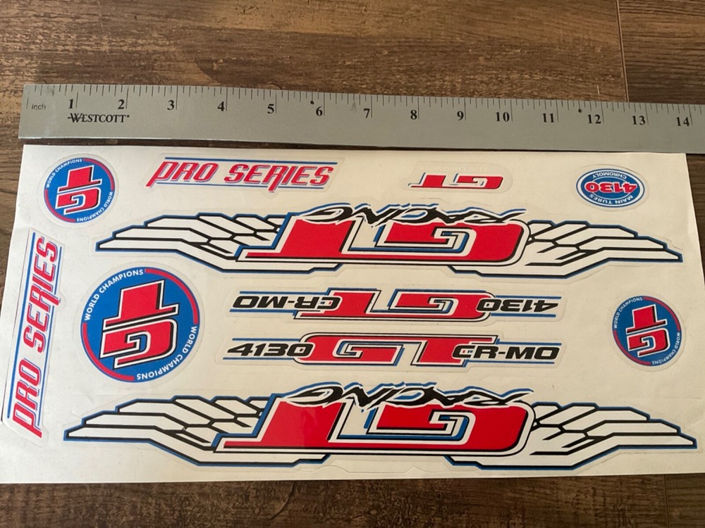 GT Racing Pro Series Stickers Decals (Red, White, Blue, Black) – Die Cut