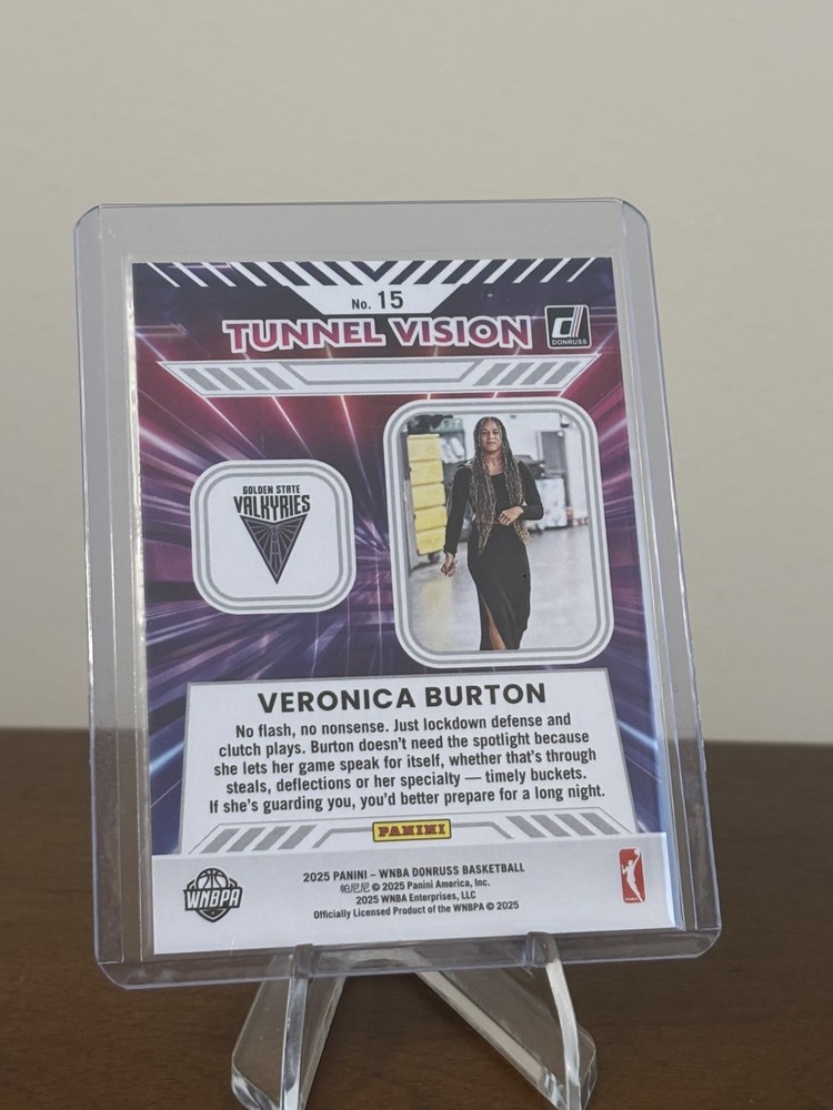 2025 Panini Donruss Tunnel Vision Press Proof Blue Veronica Burton #15 Valkyries