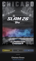 2026 Topps WWE Slam Elimination Chamber Chelsea Green Black Mojo 10cc Chicago