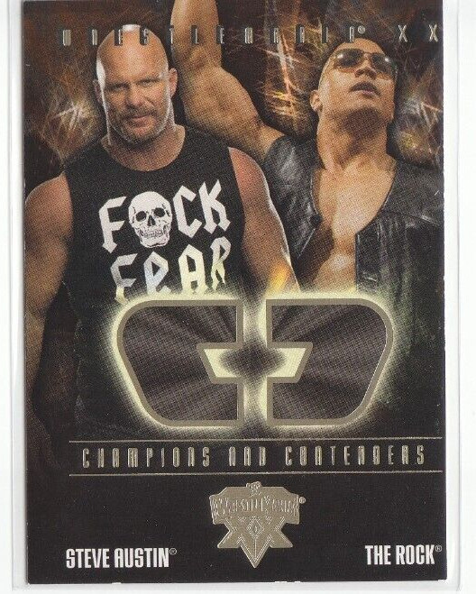 Dwayne THE ROCK Johnson STONE COLD AUSTIN WWE CHAMPIONS & CONTENDERS Insert #2CC