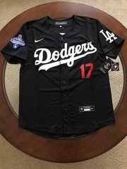 sNWT Shohei Ohtani Dodgers Men&rsquo;s XL Black Away Jersey Stitched #17