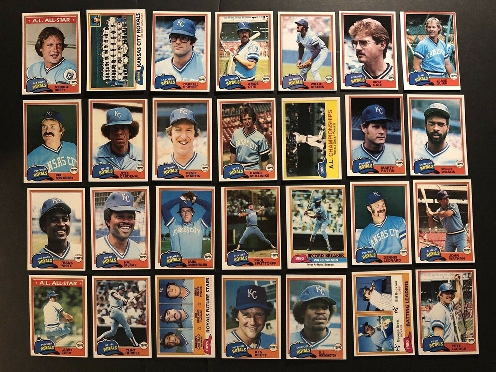 1981 Topps KANSAS CITY Royals COMPLETE Team SET George BRETT Willie WILSON ALCS