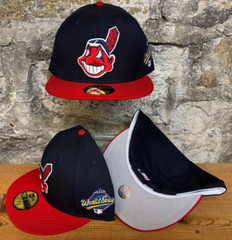 Cleveland Indians Wahoo New Era Fitted Club 59Fifty Two Tone NAVY RED BRIM RARE