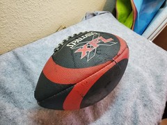 XFL Spalding Football Red and Black and Silver – Shows Some Wear