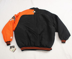 VTG Starter Diamond collection mens XXL black and orange Orioles button jacket