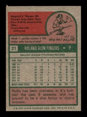 1975 Topps #21 Rollie Fingers A&rsquo;s EX-MT+ *a8