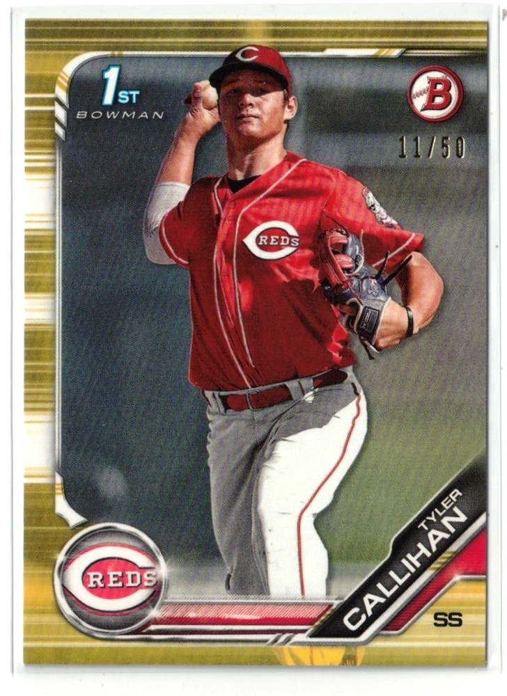 2019 1st Bowman Draft Paper GOLD RC Tyler Callihan #BD-47! Pirates! Rookie /50