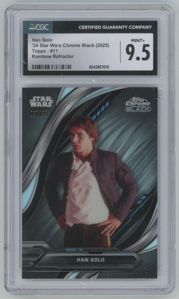 2024 Star Wars Chrome Black Rainbow Refractor Han Solo /199 #11