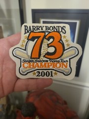Barry Bonds 2001 San Francisco 73 Home Run Season Record Sleeve Patch for Jersey