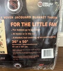 NEW 90&rsquo;s Chicago Blackhawks Baby Bear Woven Blanket Northwest Company 36×50