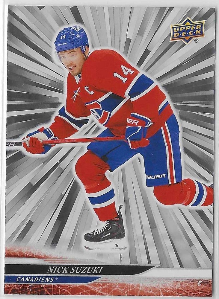 2024-25 UPPER DECK NICK SUZUKI #337 SILVER OUTBURST PARALLEL MONTREAL CANADIENS