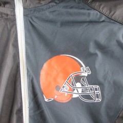 Cleveland Browns Jacket Mens Medium Brown NFL Football Nike Hooded Quarter Zip