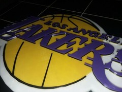 LA Lakers 3D NBA Logo wall mount. 3D Printed 8 Inch by 5 Inch. 3D Logo sign!