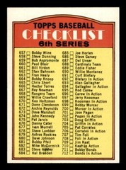 1972 Topps Baseball #604 6th Series Checklist (657-787) NM *d21