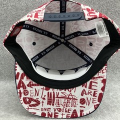 Men&rsquo;s U.S. Soccer White Red Navy All Over Print Cross Panel Snap Back Hat Cap